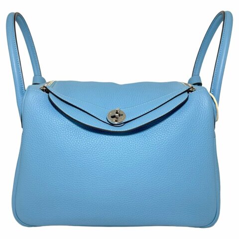 【3038】愛馬仕 Hermès Lindy 30 糖果藍手提包 銀扣 TC皮