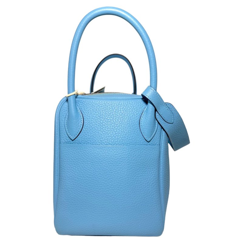 【3038】愛馬仕 Hermès Lindy 30 糖果藍手提包 銀扣 TC皮-2