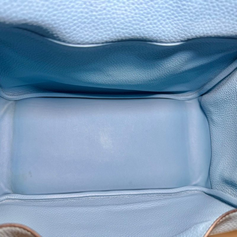 【3038】愛馬仕 Hermès Lindy 30 糖果藍手提包 銀扣 TC皮-9