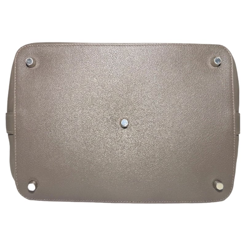 ［2631］ 愛馬仕  Hermès TOOLBOX 26 (錫氣灰)手提包 EV皮 大號 銀扣-4