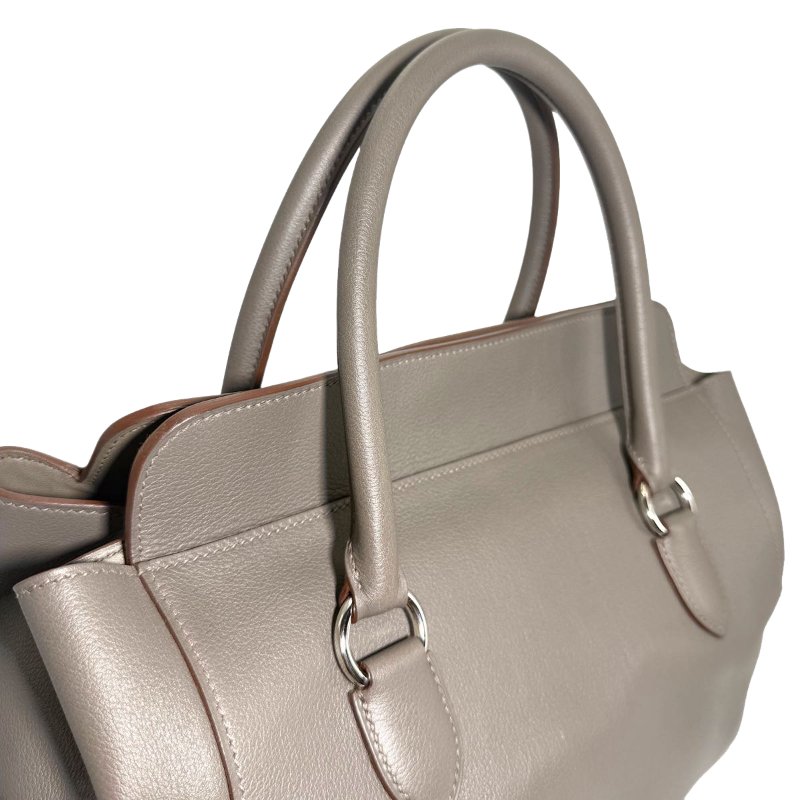 ［2631］ 愛馬仕  Hermès TOOLBOX 26 (錫氣灰)手提包 EV皮 大號 銀扣-7