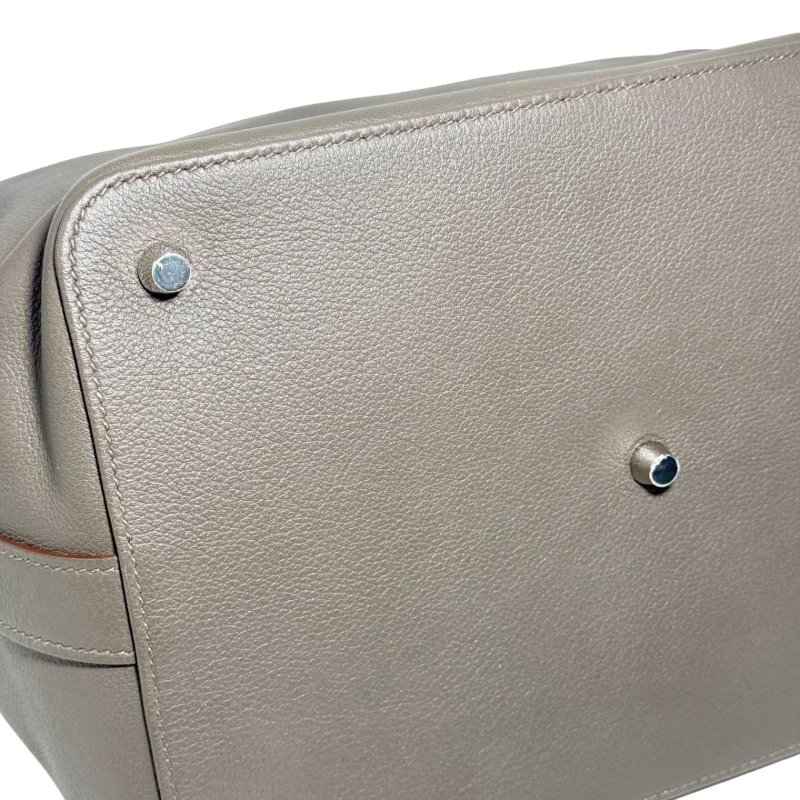 ［2631］ 愛馬仕  Hermès TOOLBOX 26 (錫氣灰)手提包 EV皮 大號 銀扣-9