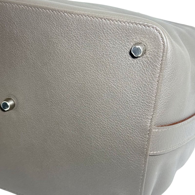 ［2631］ 愛馬仕  Hermès TOOLBOX 26 (錫氣灰)手提包 EV皮 大號 銀扣-10