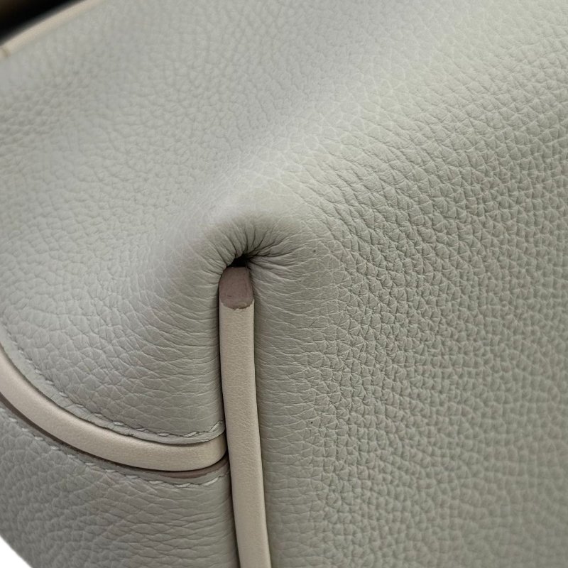 ［3260］愛馬仕 Hermès 2424 冰川白 手提包 TOGO 小號  金扣-11