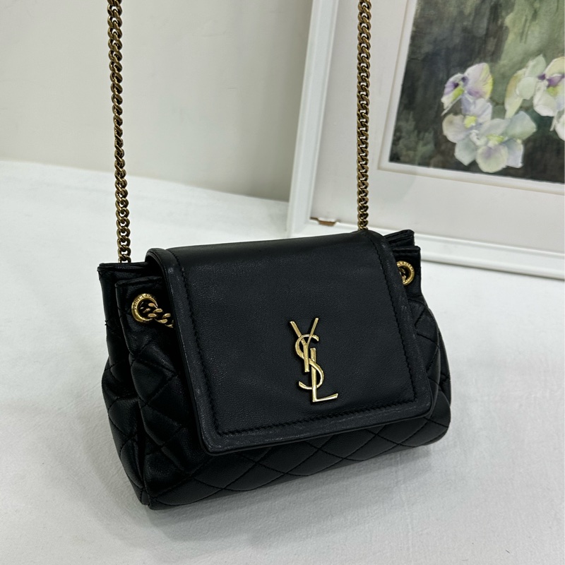 YSL/聖羅蘭 Nolita Mini 蘿莉塔 黑金 鏈條包-7