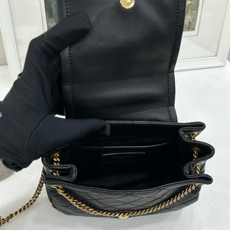 YSL/聖羅蘭 Nolita Mini 蘿莉塔 黑金 鏈條包-8