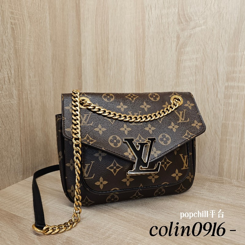[女神包款🎁甜價出] LV老花PassyMM磁吸金釦肩斜背包-0