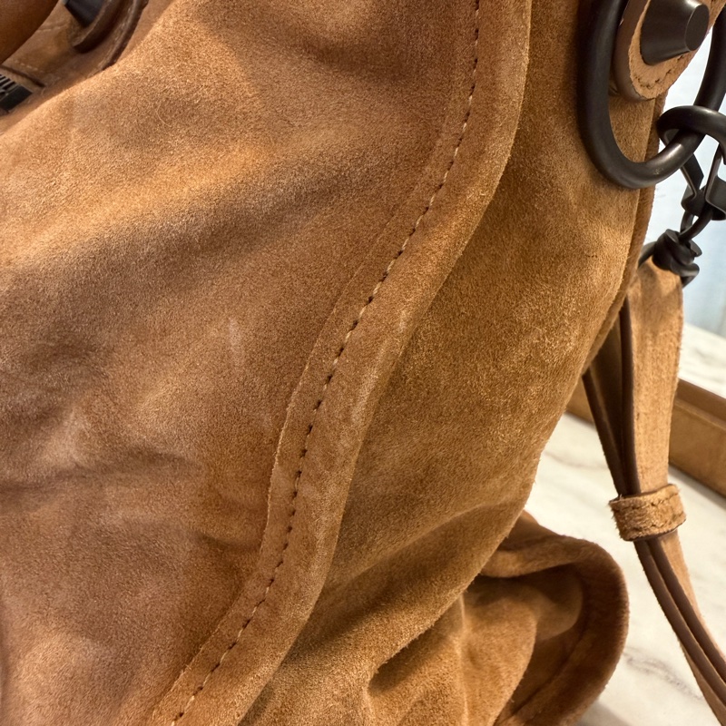 Balenciaga 駝色麂皮霧黑釦中號手提斜背機車包-2