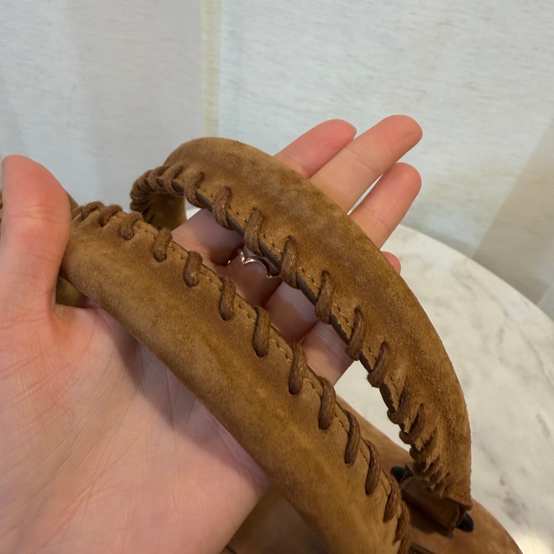 Balenciaga 駝色麂皮霧黑釦中號手提斜背機車包-8