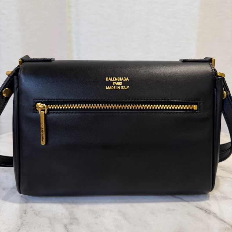 Balenciaga 黑牛皮霧金釦Bel Air XS肩斜背包-3