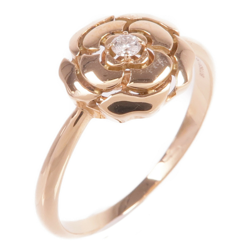 CHANEL 18K玫瑰金Extrait de Camelia Ring鑽石戒指Chanel#58/US#8.25US#-0