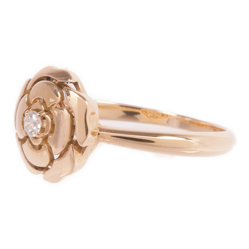 CHANEL 18K玫瑰金Extrait de Camelia Ring鑽石戒指Chanel#58/US#8.25US#-2