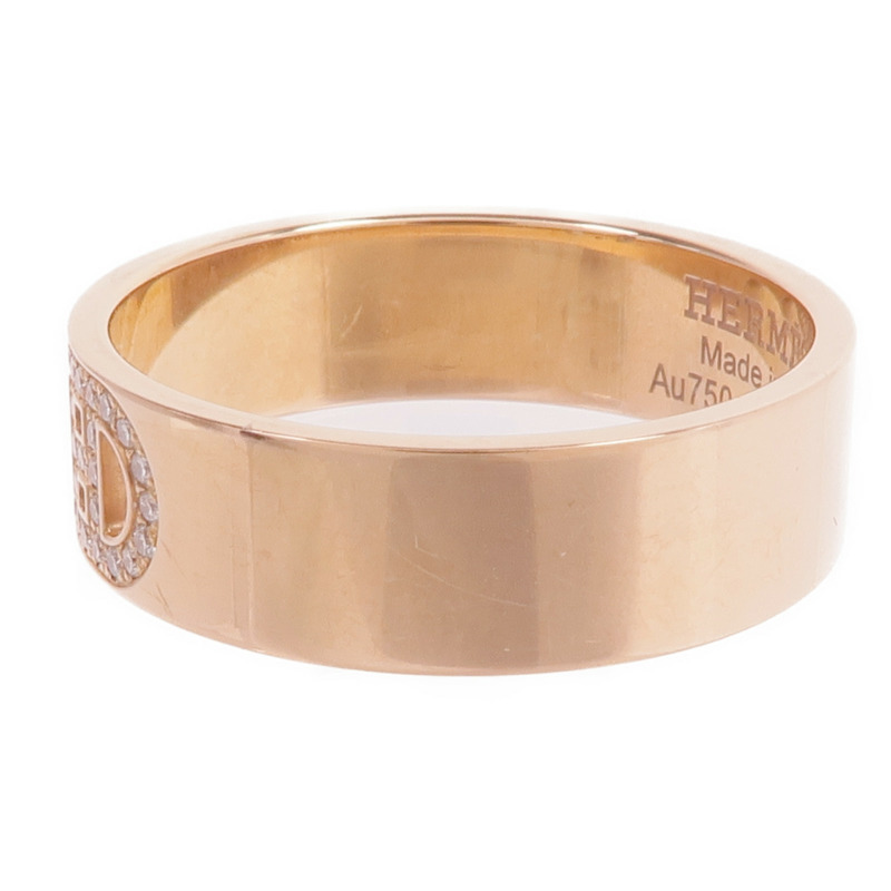 HERMES 18K玫瑰金H d'Ancre Ring鑽石戒指Hermes#54/US#6.75-2