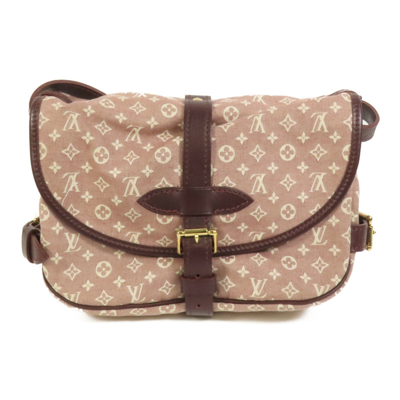 LOUIS VUITTON Monogram Mini Lin Saumur金扣肩背袋-1