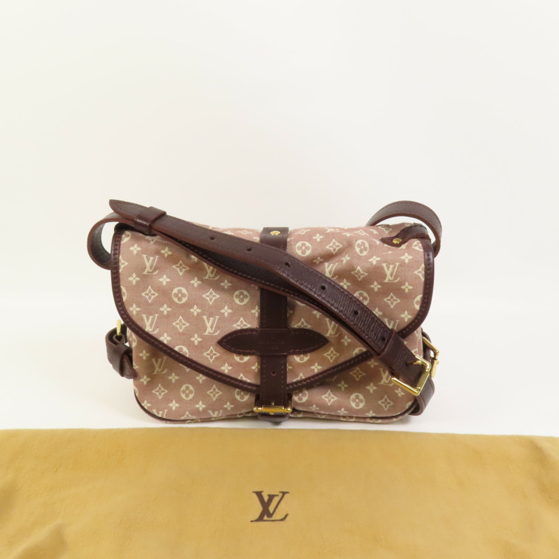 LOUIS VUITTON Monogram Mini Lin Saumur金扣肩背袋-9