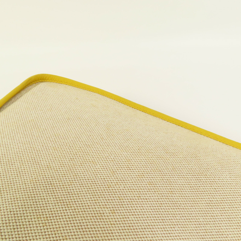 HERMES 帆布/皮革Evelyne PM銀扣肩背袋Soleil-15