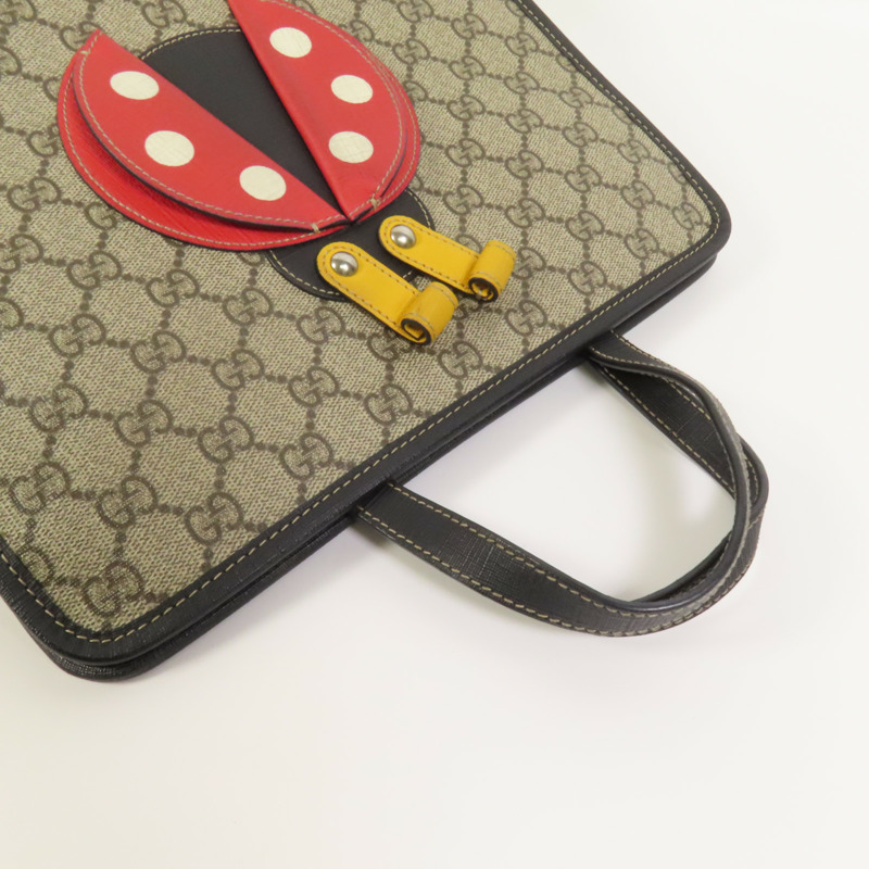 GUCCI 塗層帆布Ladybug手挽袋-4