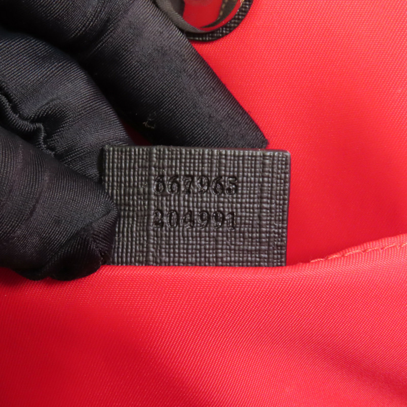 GUCCI 塗層帆布Ladybug手挽袋-8