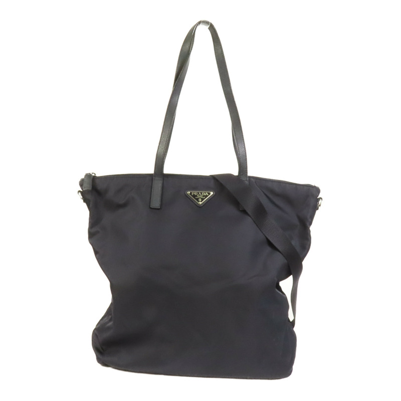 PRADA 尼龍2way Shoulder銀扣手挽肩背兩用袋-0