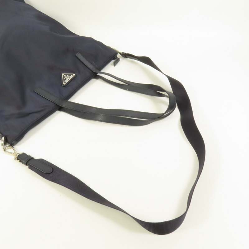 PRADA 尼龍2way Shoulder銀扣手挽肩背兩用袋-5