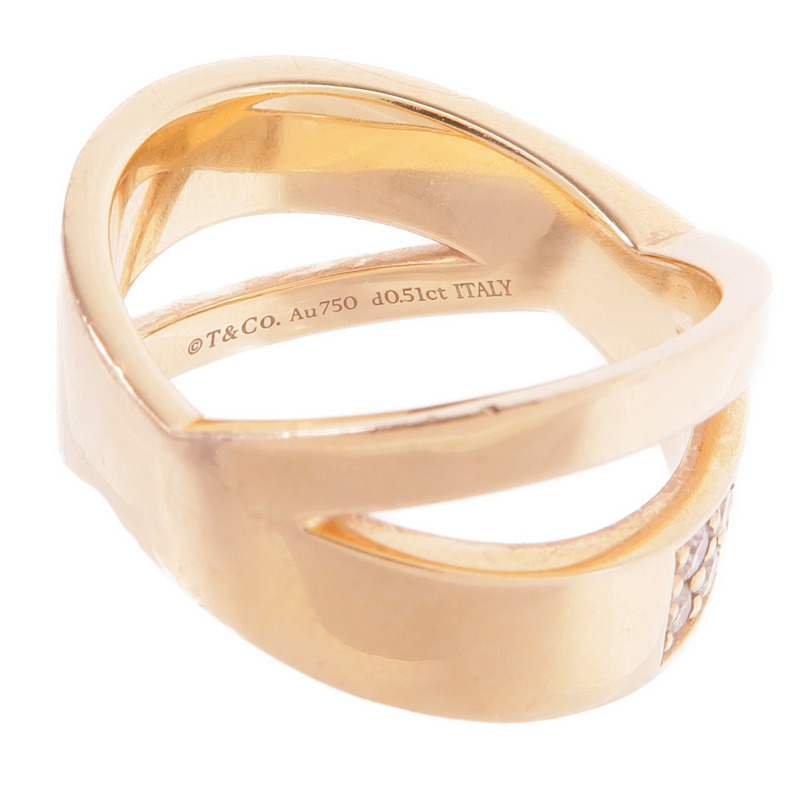 TIFFANY＆CO 18K玫瑰金Atlas X Wide Diamond Ring鑽石戒指US#6.5-4