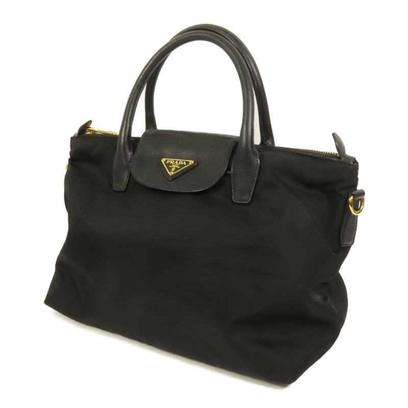 PRADA 尼龍2way Shoulder金扣手挽肩背兩用袋-2