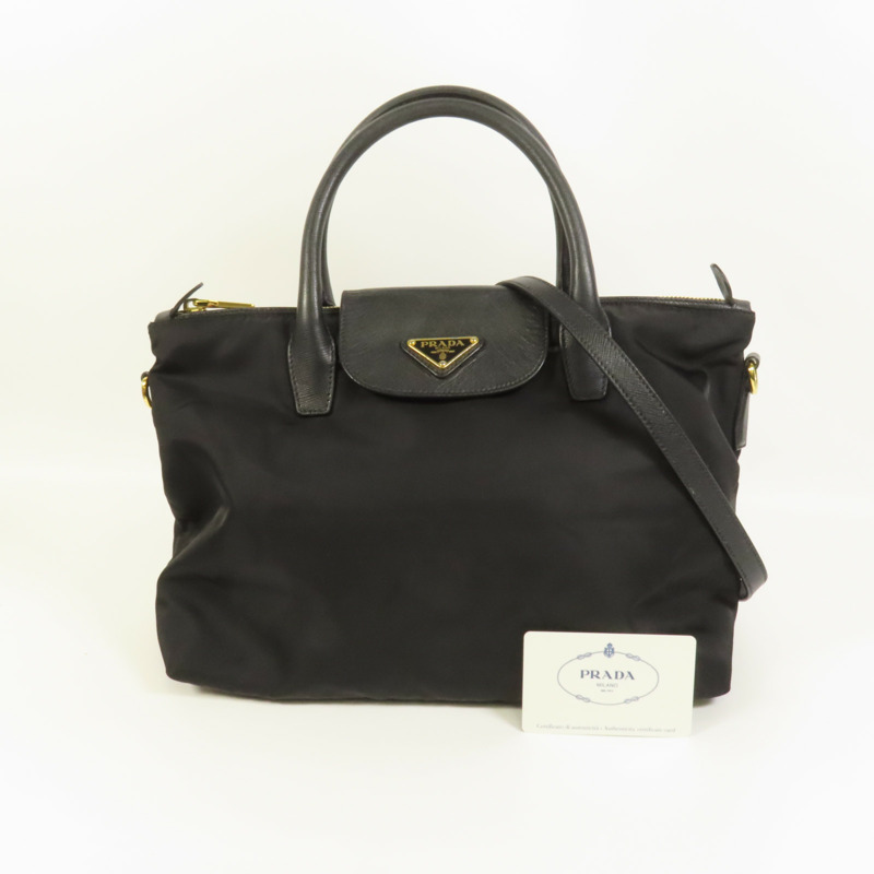 PRADA 尼龍2way Shoulder金扣手挽肩背兩用袋-11