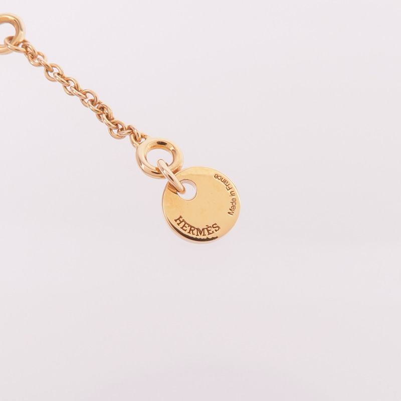 HERMES 18K玫瑰金Pendentif Amulettes Constance翡翠項鍊-5