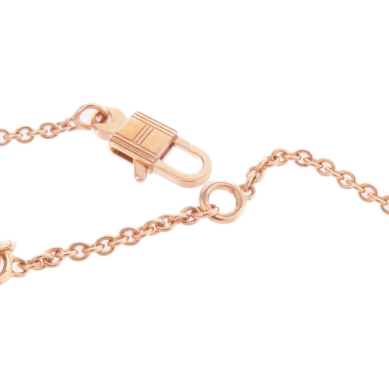 HERMES 18K玫瑰金Pendentif Amulettes Kelly翡翠項鍊-4