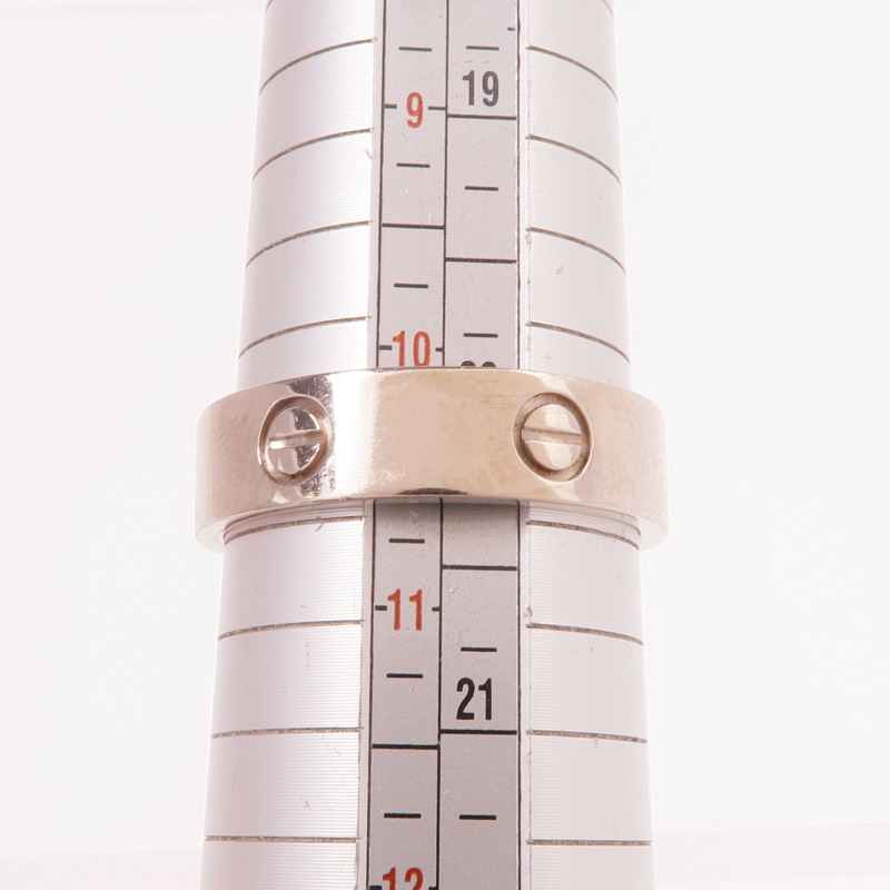 CARTIER 18K白金Love Ring鑽石戒指Cartier#63/US#10.5-5