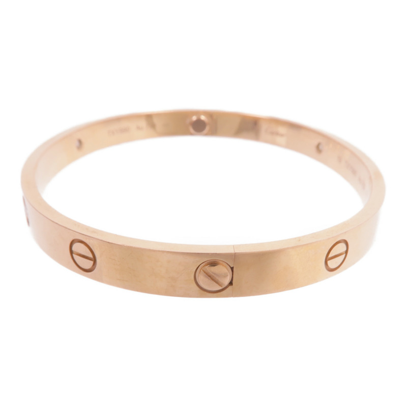 CARTIER 18K玫瑰金Love Bracelet 4 Diamonds鑽石手鐲Cartier#19-2