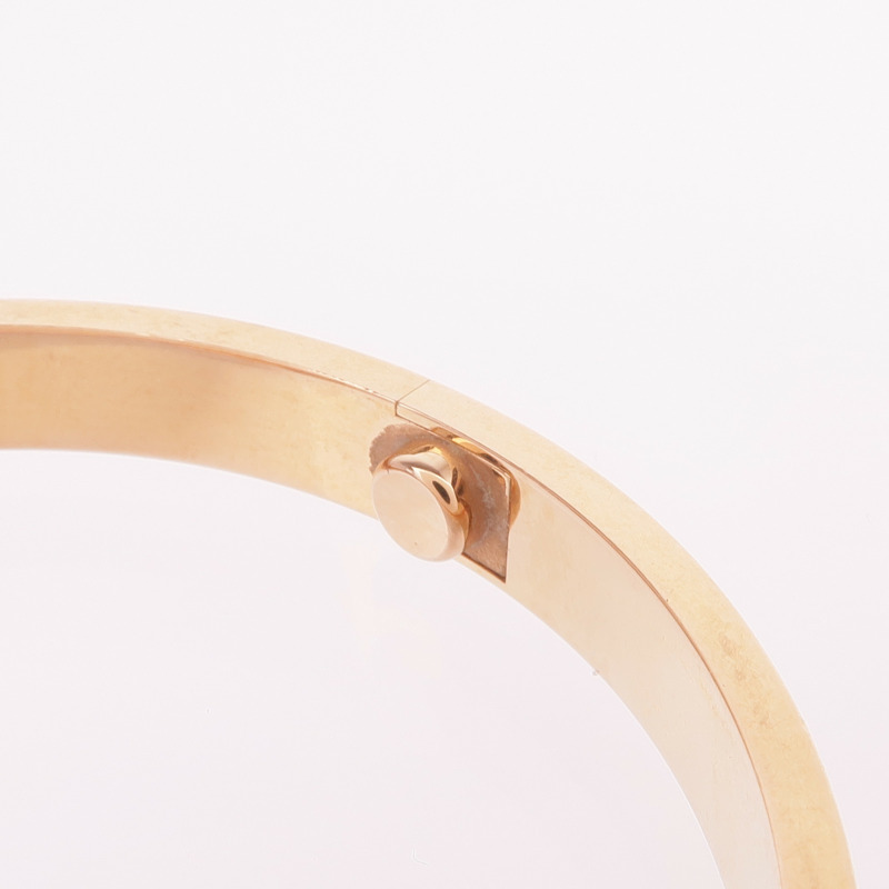 CARTIER 18K玫瑰金Love Bracelet 4 Diamonds鑽石手鐲Cartier#19-7