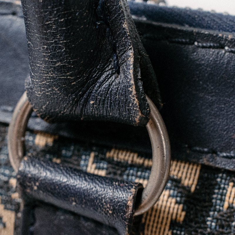 🧠小浮気見世物小屋🧠 法國製🇫🇷Christian Dior Vintage Trotter 經典老花波士頓包｜海軍藍織紋-10