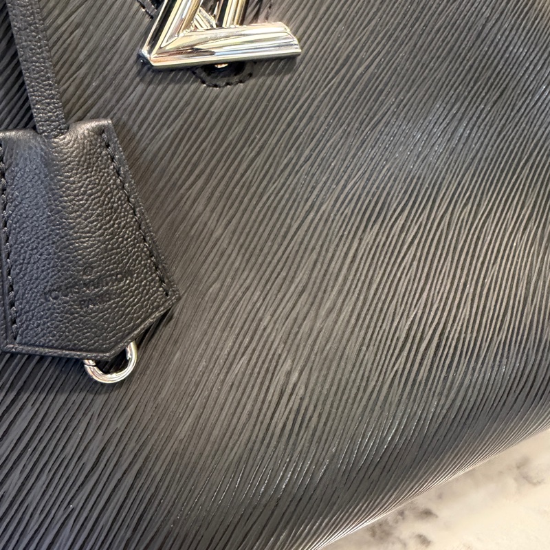 LV 黑Epi牛皮銀釦Twist Tote手提肩背托特包M54810-2