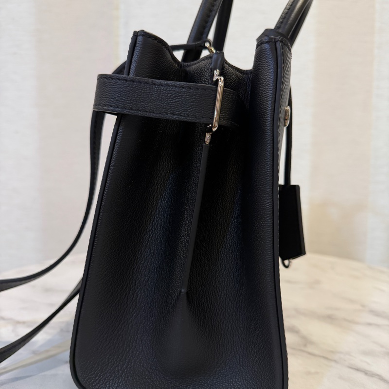 LV 黑Epi牛皮銀釦Twist Tote手提肩背托特包M54810-4