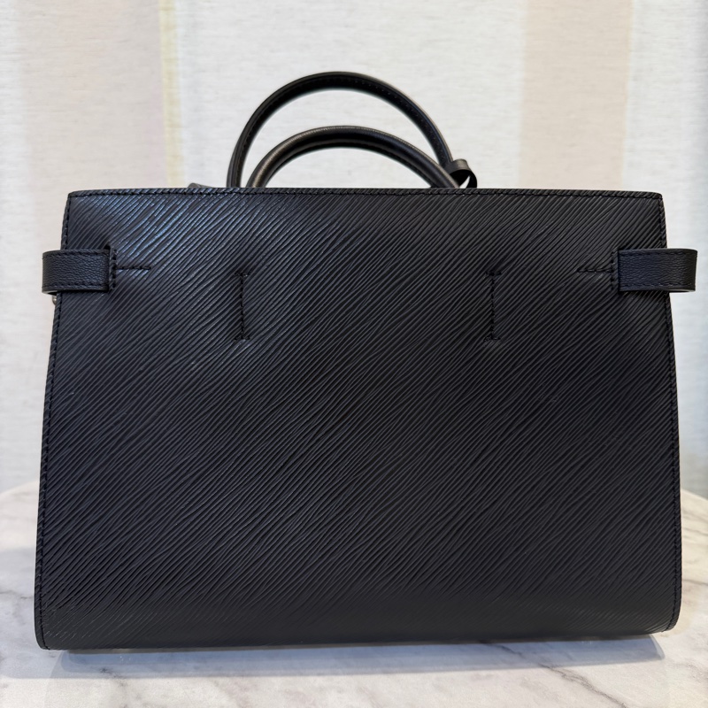 LV 黑Epi牛皮銀釦Twist Tote手提肩背托特包M54810-5