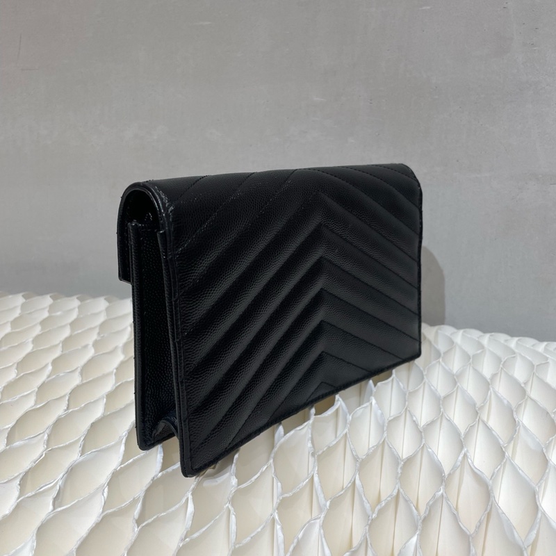 YSL聖羅蘭 魚子醬黑金信封包 迷你袋-3