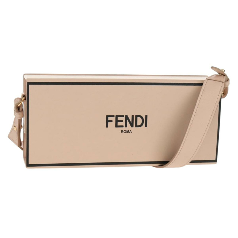 【日本直送】FENDI Box 橫向單肩包 皮革 粉紅色 金色 正品 151310A-0