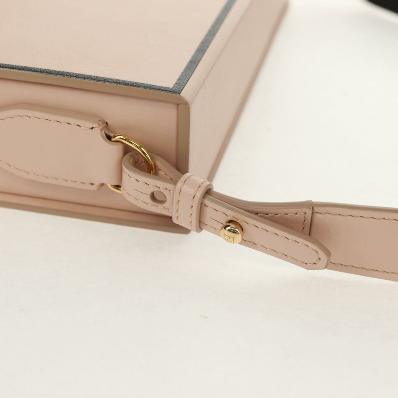 【日本直送】FENDI Box 橫向單肩包 皮革 粉紅色 金色 正品 151310A-7