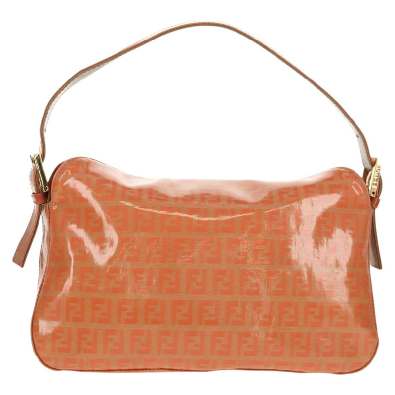 【日本直送】FENDI Zucchino 帆布 Mamma Baguette 肩背包 橘色金色 正品 yk19564V-1
