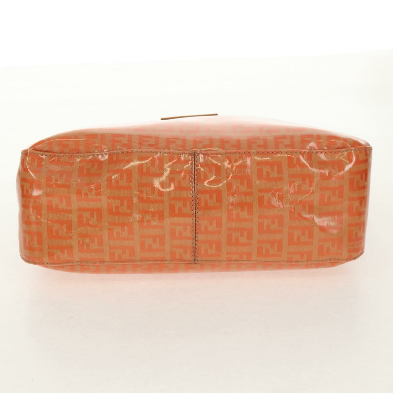【日本直送】FENDI Zucchino 帆布 Mamma Baguette 肩背包 橘色金色 正品 yk19564V-4