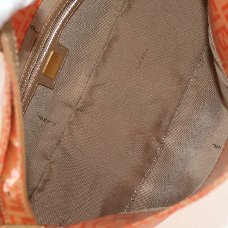 【日本直送】FENDI Zucchino 帆布 Mamma Baguette 肩背包 橘色金色 正品 yk19564V-9