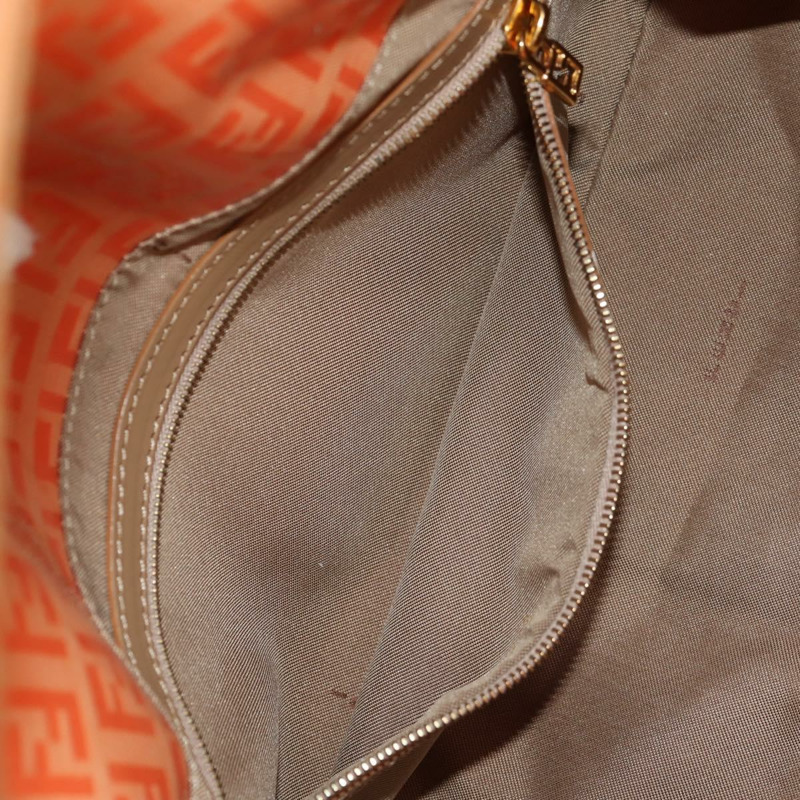 【日本直送】FENDI Zucchino 帆布 Mamma Baguette 肩背包 橘色金色 正品 yk19564V-25