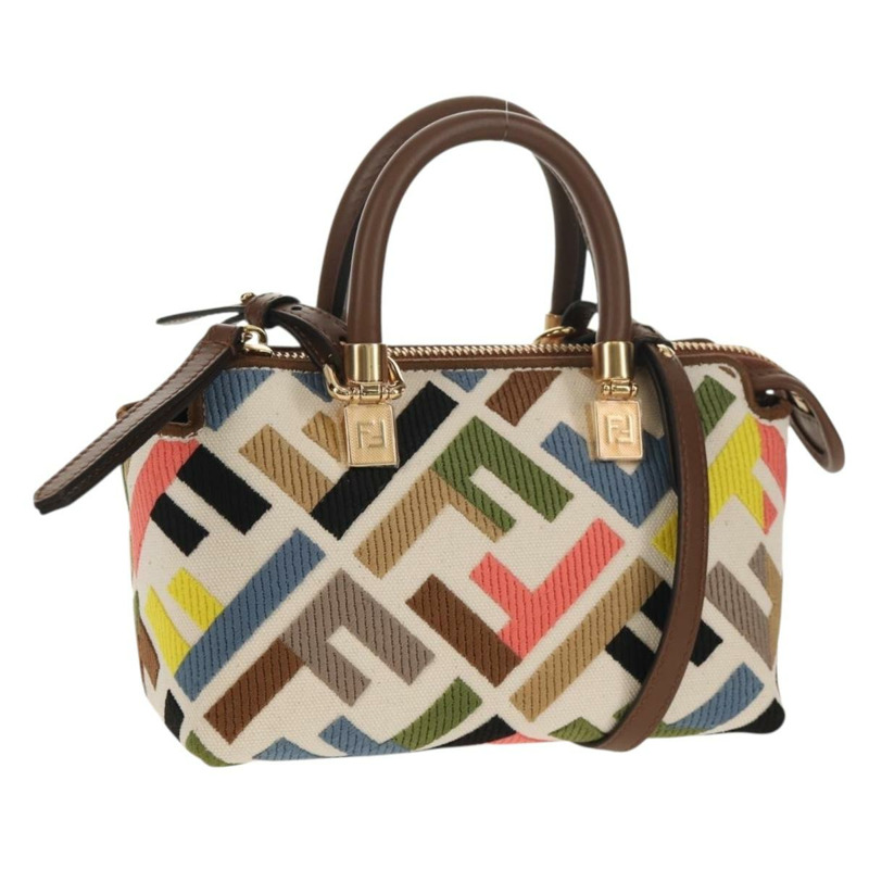 【日本直送】FENDI Zucca帆布迷你By The Way手提包 2way 多色金色 正品 154164M-0