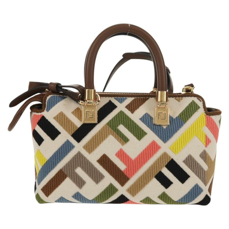 【日本直送】FENDI Zucca帆布迷你By The Way手提包 2way 多色金色 正品 154164M-1