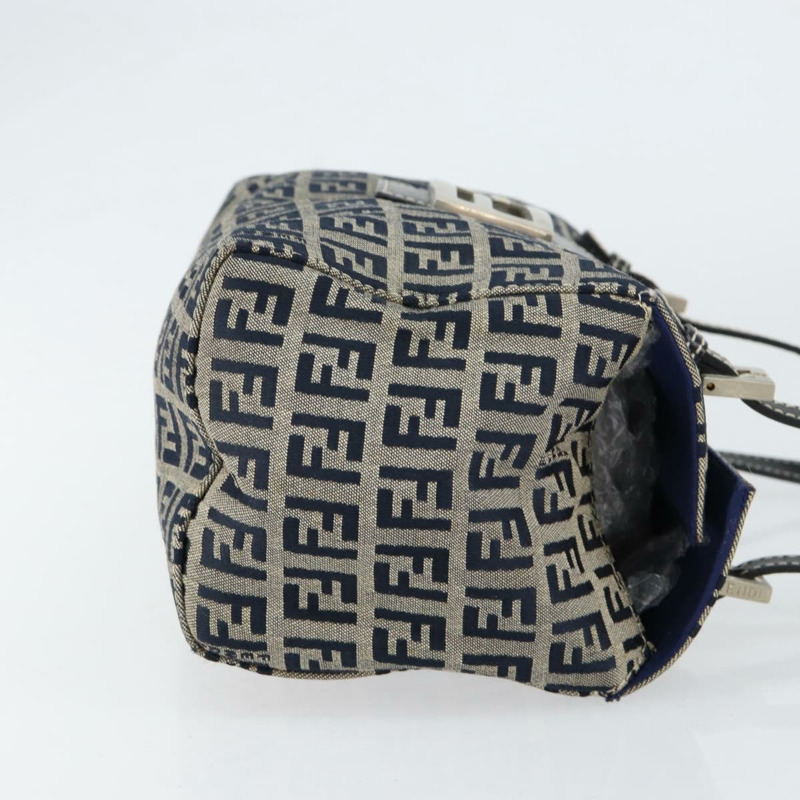 【日本直送】FENDI Zucchino帆布手提包 海軍藍 銀色 正品 151349-2