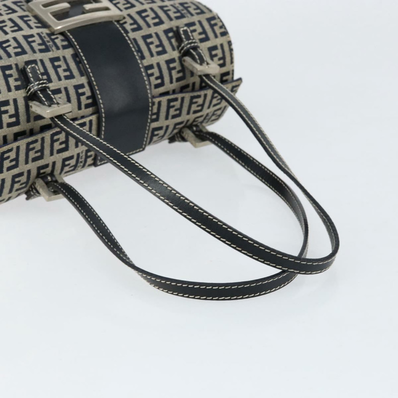 【日本直送】FENDI Zucchino帆布手提包 海軍藍 銀色 正品 151349-6