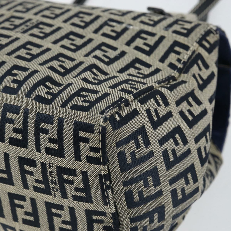 【日本直送】FENDI Zucchino帆布手提包 海軍藍 銀色 正品 151349-15