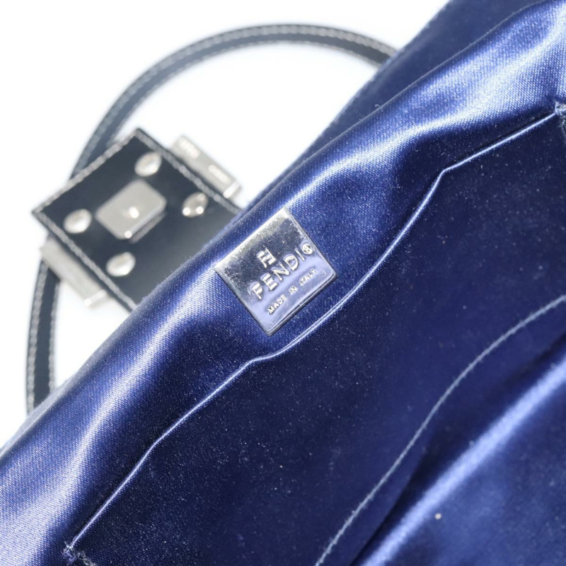 【日本直送】FENDI Zucchino帆布手提包 海軍藍 銀色 正品 151349-19