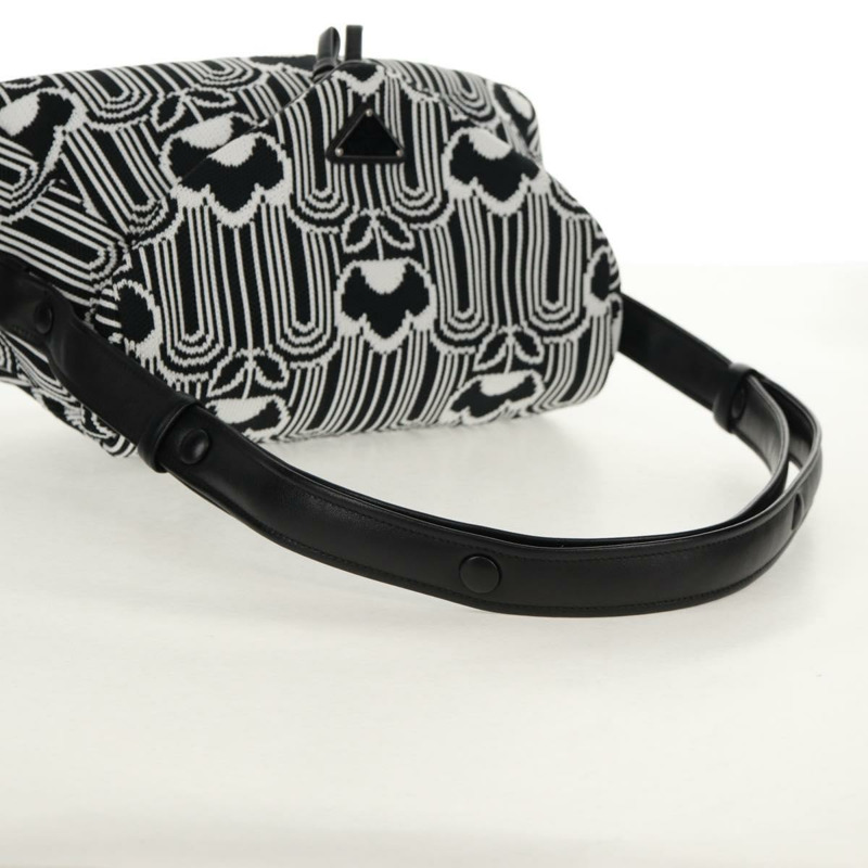 【日本直送】PRADA Signeau帆布肩背包，黑色/銀色，貨號1BC165，正品，編號yk19619M-6